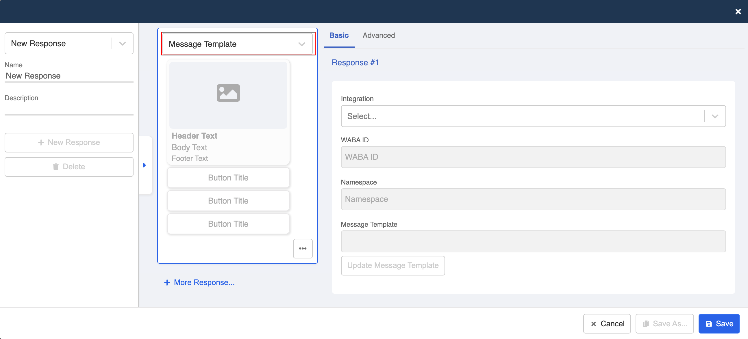 Message Template Response